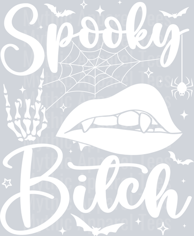 Spooky Bitch White DTF Halloween Transfers