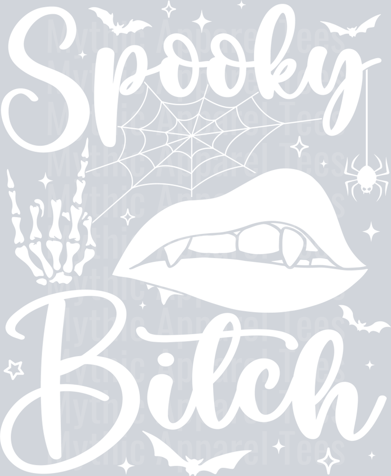 Spooky Bitch White DTF Halloween Transfers