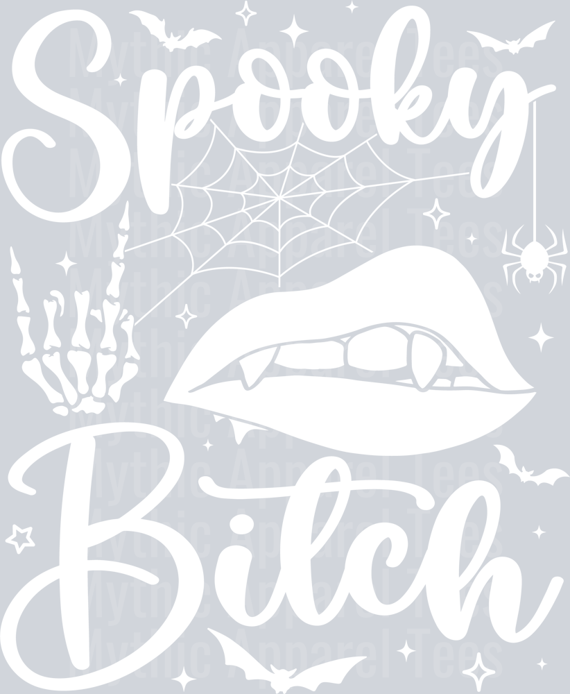 Spooky Bitch White DTF Halloween Transfers