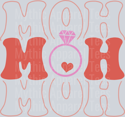 Maid Of Honor Retro Ring DTF Maid of Honor Transfers