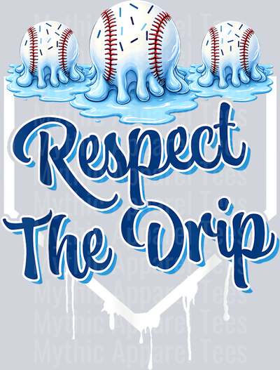 Baseball Drip Boys Ice Cream Drip Youth Respect The Drip DTF Baseball Transfers