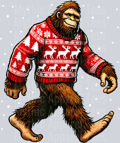 54 Christmas Bigfoot Sasquatch Funny Bigfoot Ugly Christmas T-Shirt
