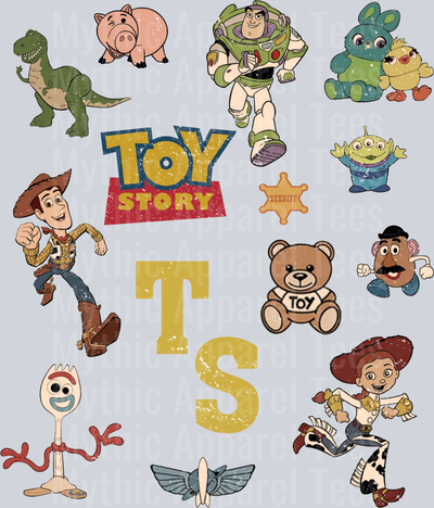Toy Story forkey and characters  DTF Disney Transfers