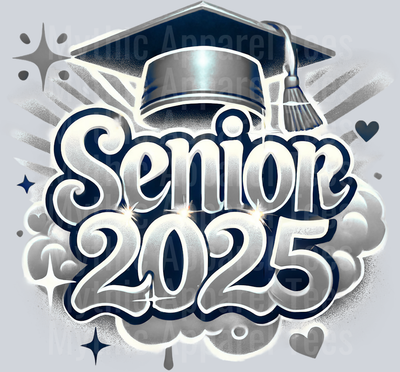 0039 Senior 2025 Gray DTF 2025 Senior Graduation Transfers