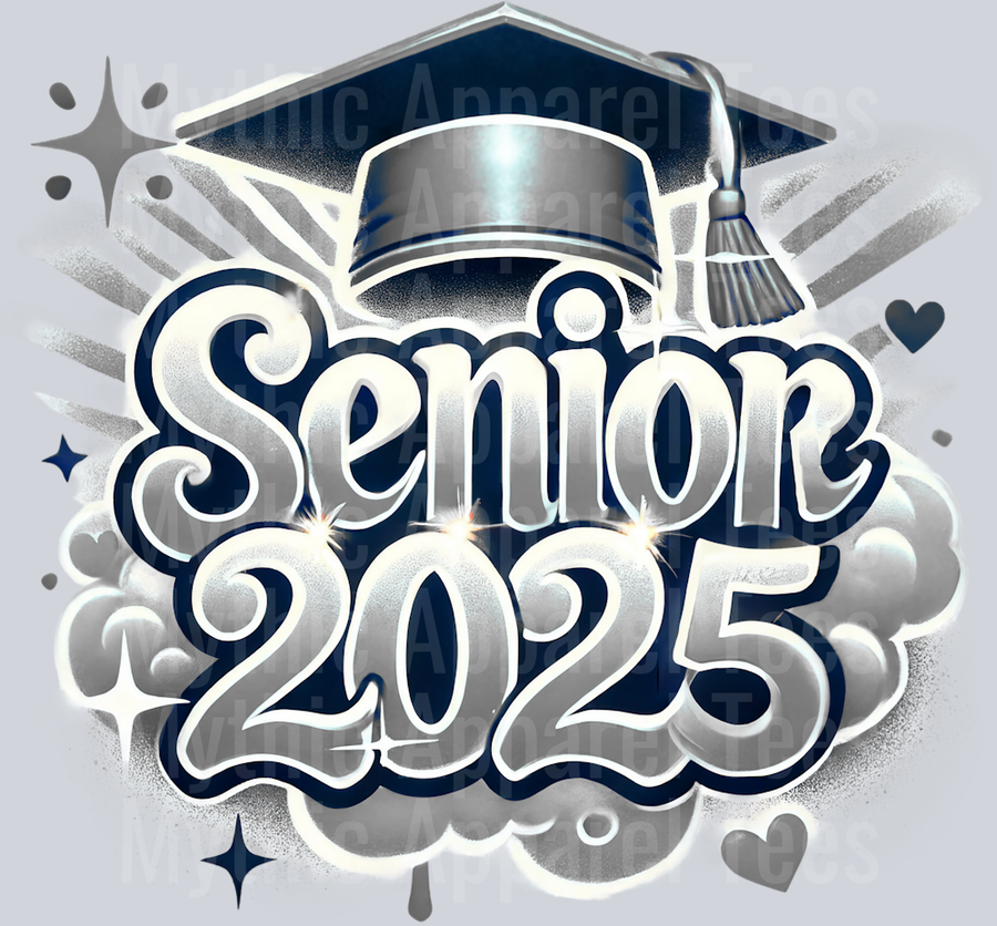 0039 Senior 2025 Gray DTF 2025 Senior Graduation Transfers