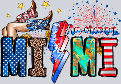 American Mimi 4th of july DTF Patriotic Transfers