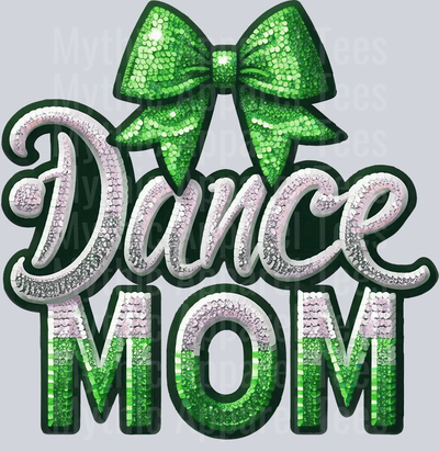 0013 Dance Mom Sequins Green DTF Dance Mom Transfers