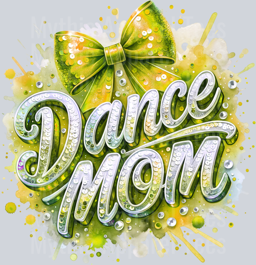 0019 Dance Mom Sequins Gold DTF Dance Mom Transfers