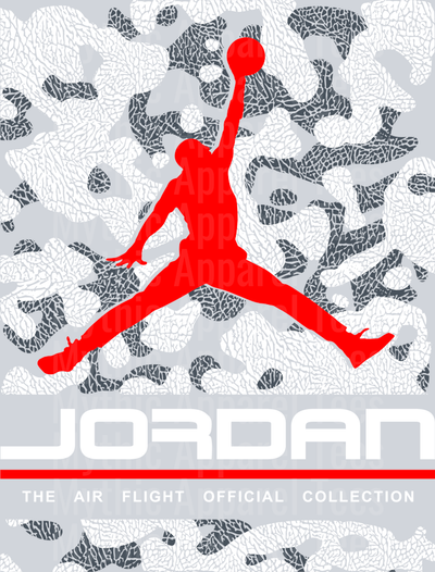 Grey and White Michael Jordan Chicago Bulls Jordans Nike DTF Michael Jordan Transfers