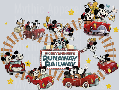 Runaway railway ride mickey shirt DTF Disney Transfers
