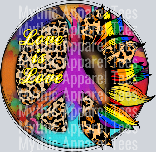 Rainbow Peace Sign Cheetah  LGBTQ+ Transfer