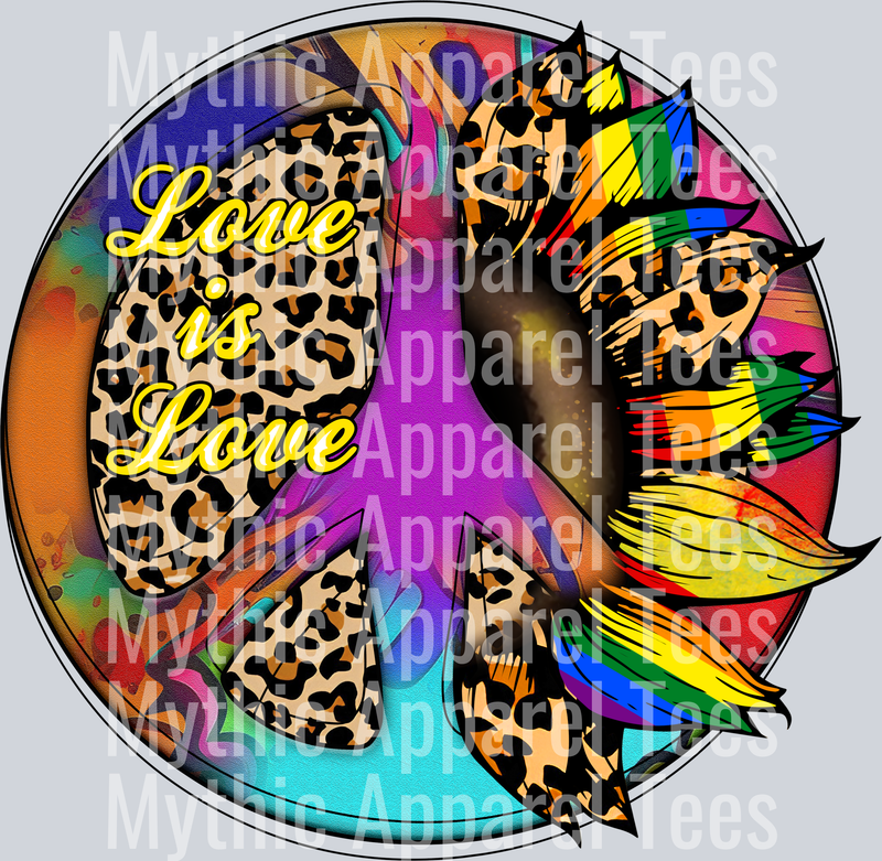 Rainbow Peace Sign Cheetah  LGBTQ+ Transfer