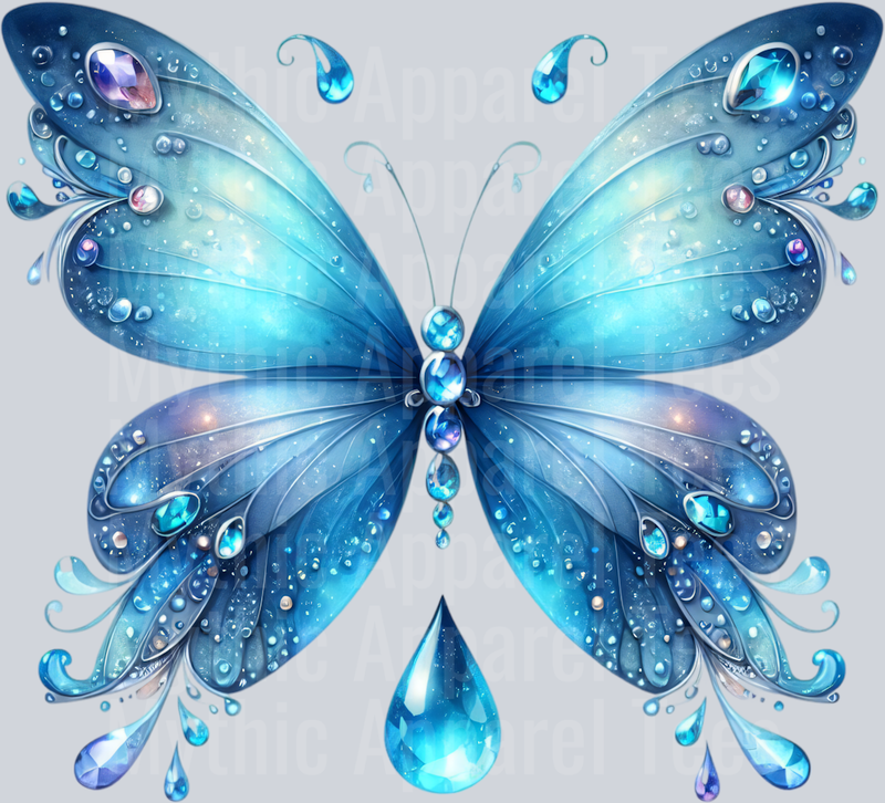Sapphire Blue Watercolor butterfly DTF Butterfly Transfers