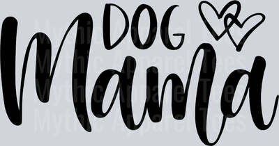 Dog Mama black with hearts DTF Dog Transfers