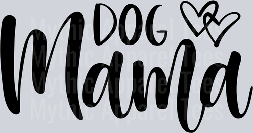 Dog Mama black with hearts DTF Dog Transfers