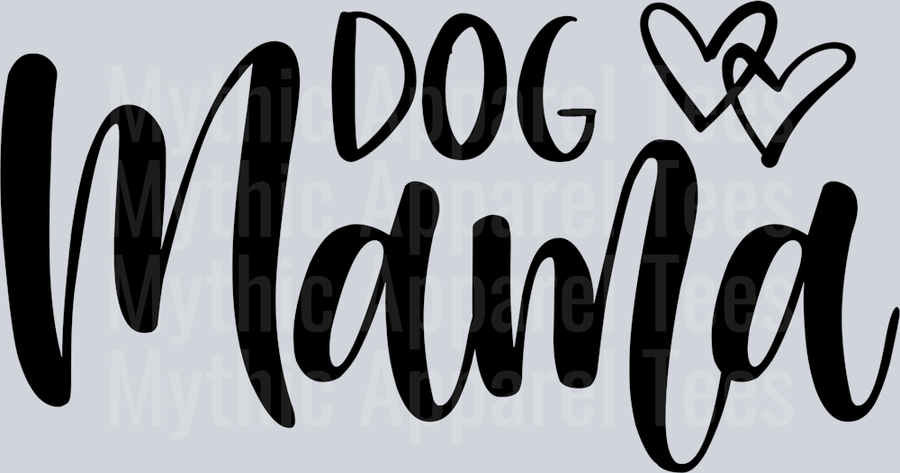 Dog Mama black with hearts DTF Dog Transfers