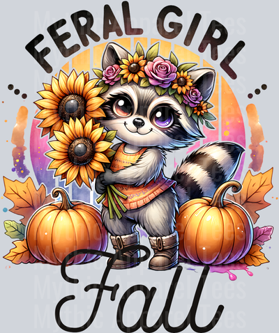 FERAL GIRL FALL SUNFLOWERS PNG