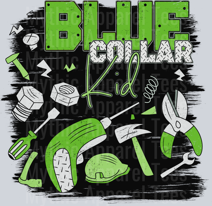 Blue collar kid green Blue Collar Transfers