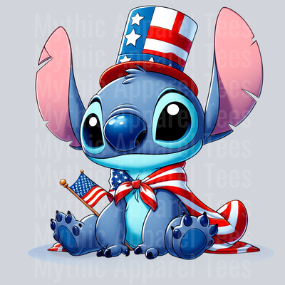 Stitch 4th Of July Patriotic 10 DTF Stitch 4th Of July Transfers