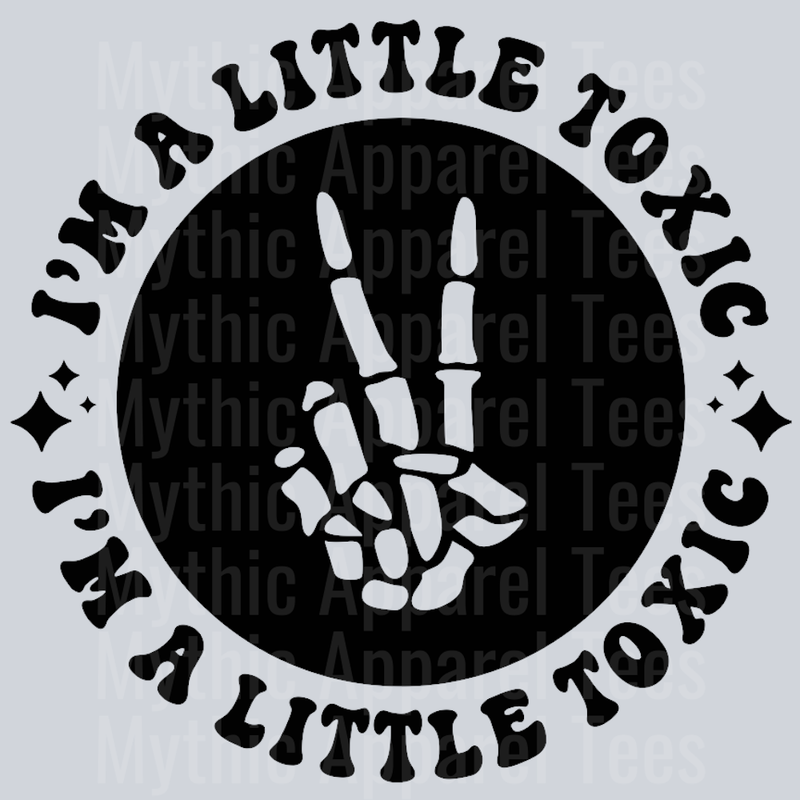 Im A Little Toxic Pocket Design Wavey Retro Style Funny Shirt Design