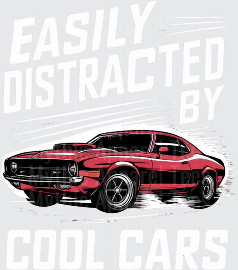Vintage Muscle Car Easily Distracted by Cool Cars Pullover Hoodie (1)