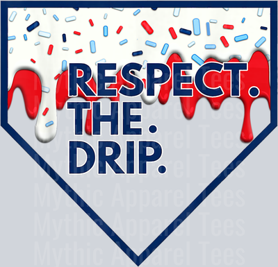 Baseball Home Plate Drip for Boys Ice Cream Spinkle DTF Baseball Transfers