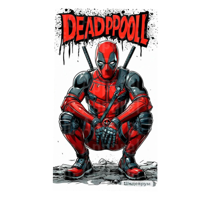 Marvel Super Heroes Deadpool Crouching Graffiti Style Pose
