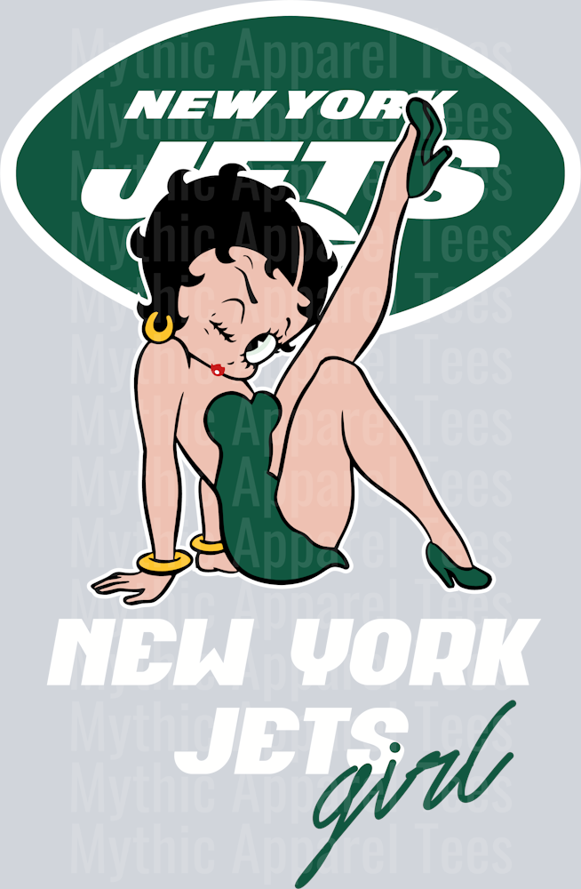 New York Jets Girl Betty Boop DTF NFL Transfers