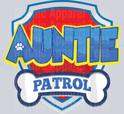 Auntie Patrol Aunt DTF Paw Patrol Transfers