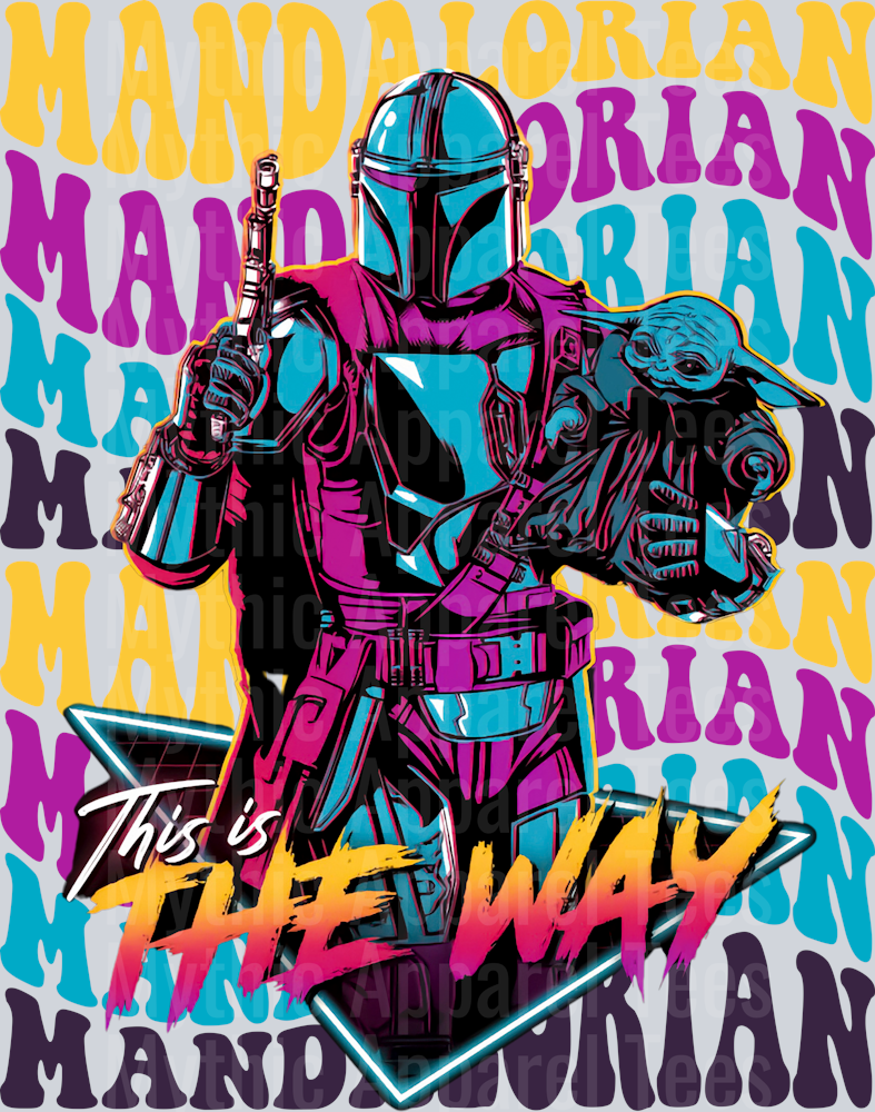 Mandalorian Star Wars Stacked Name Disney