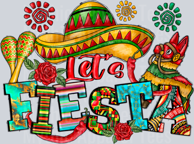 Lets Fiesta DTF Drinking Transfers