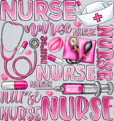 Nurse hospital Pink Cute Breast Cancer Awareness