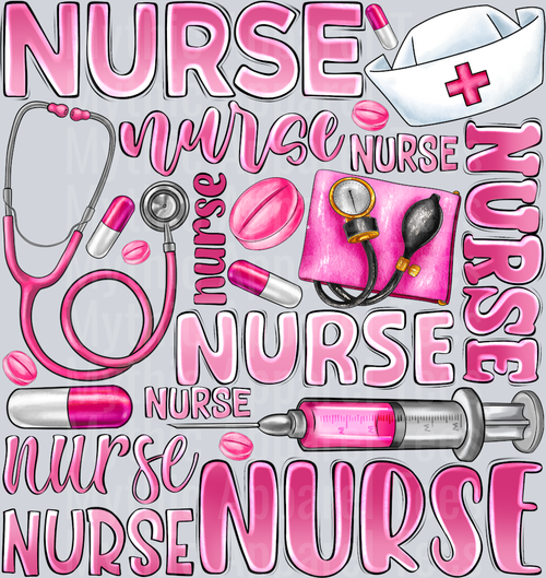 Nurse hospital Pink Cute Breast Cancer Awareness