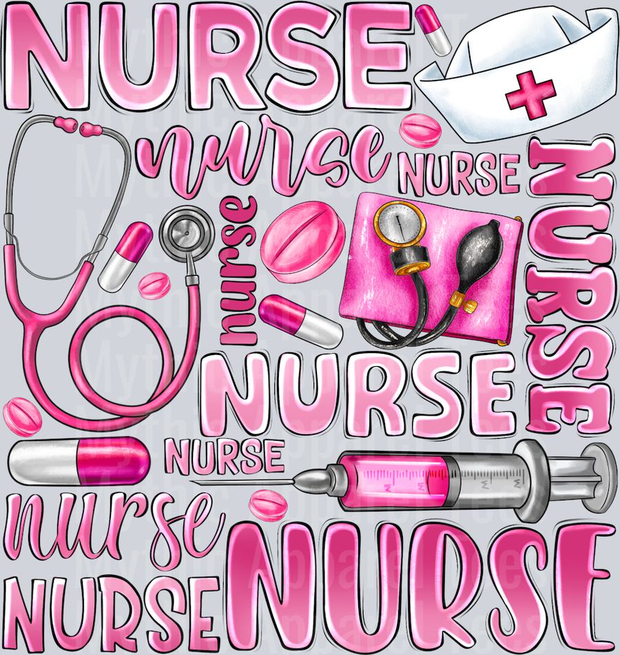 Nurse hospital Pink Cute Breast Cancer Awareness