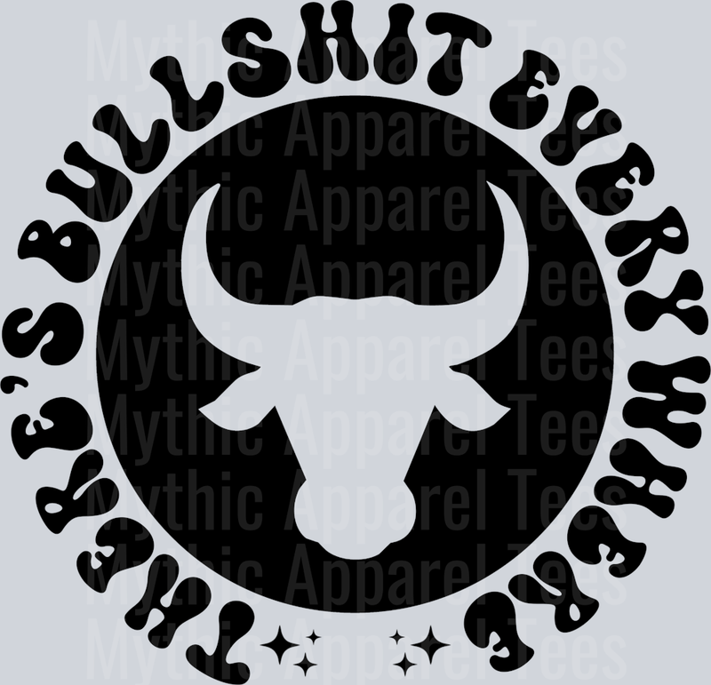 Theres Bullshit Everywhere Pocket Pocket Funny Wavy Retro Words Black