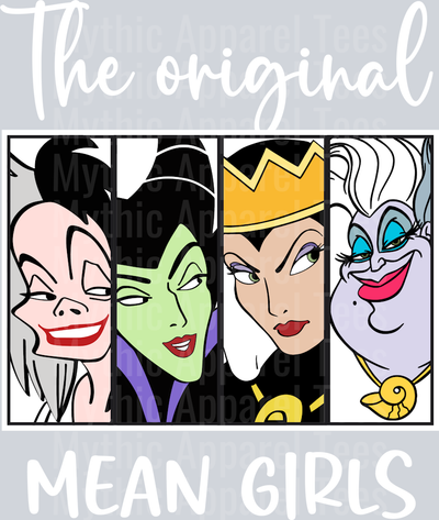 The original Mean girls DTF Disney Villains Transfers