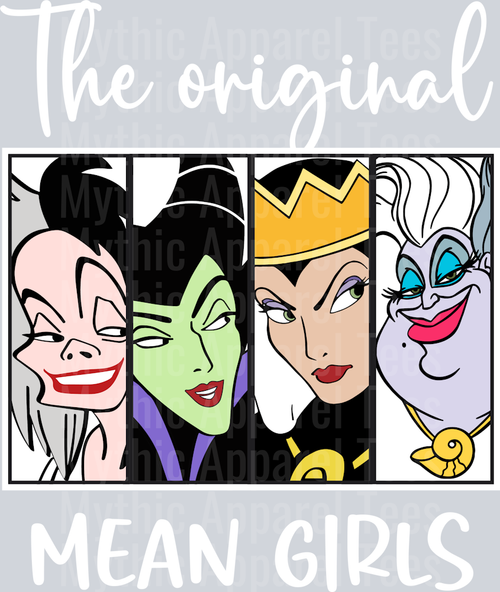 The original Mean girls DTF Disney Villains Transfers