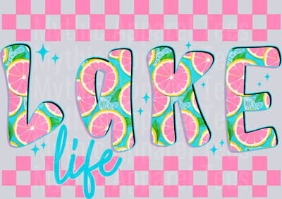 Lake life 2 pink checkers DTF Summer Transfers