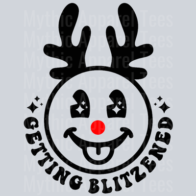 Getting Blitzened Pocket Design Wavey Retro Style Funny Shirt Design