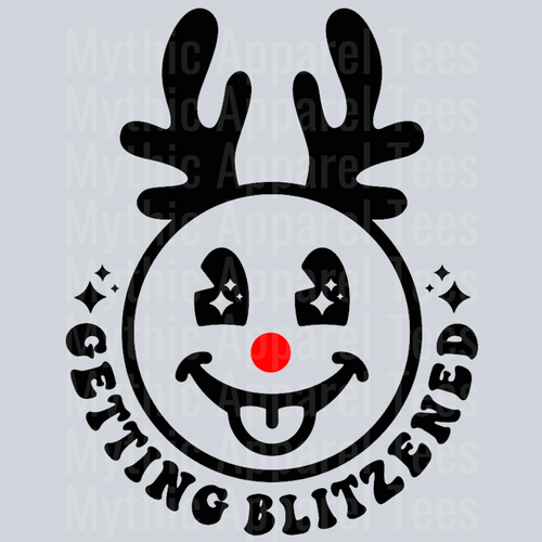 Getting Blitzened Pocket Design Wavey Retro Style Funny Shirt Design