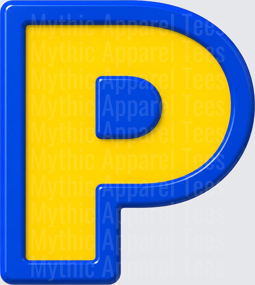 Toy Story Alphabet Bold Yellow and Blue Letter P