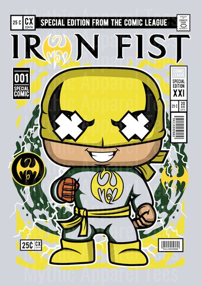 Iron Fist Comic Book Cover STYLE DTF Pop Culture Transfers