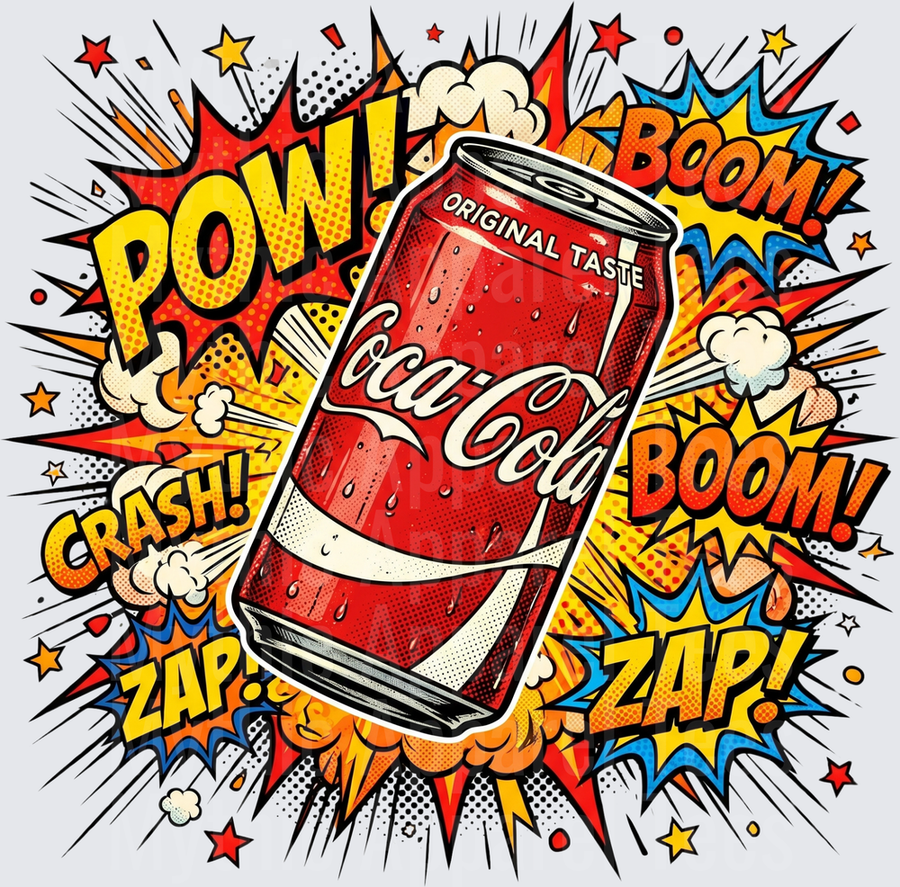 Coke Coca-Cola Can Pop Art Comic Book Explosion POW BOOM ZAP