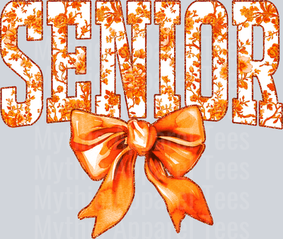 Orange Senior College Font Floral Senior Graduation Design