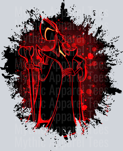 Jafar Aladdin Disney Villain Dark Silhouette Color Splash Crystal Ball Vision