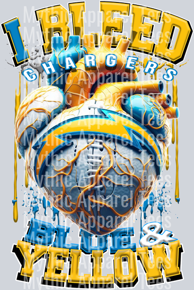 Chargers I bleed Blue and Yellow