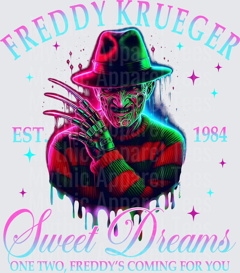 Freddy Krueger Neon Drip Sweet Dreams Est 1984 One Two Freddy's Coming For You A Nightmare On Elm Street