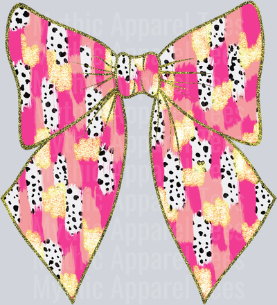 Pink bow glitter DTF Bow Transfers