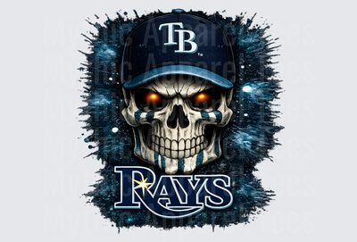 MLB Skulls Tampa Bay Rays Glowing Eyes Skull TB Cap Design