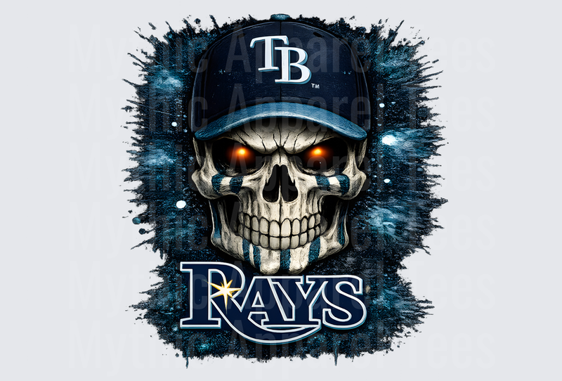 MLB Skulls Tampa Bay Rays Glowing Eyes Skull TB Cap Design